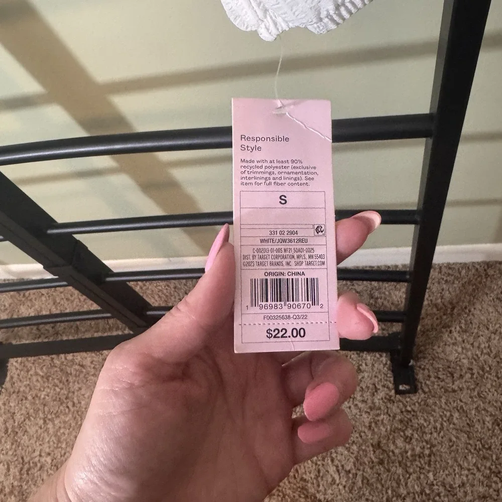 Wild Fable Target Balloon long sleeve‎ off shoulder corset top White Size S NEW! - Picture 7 of 10